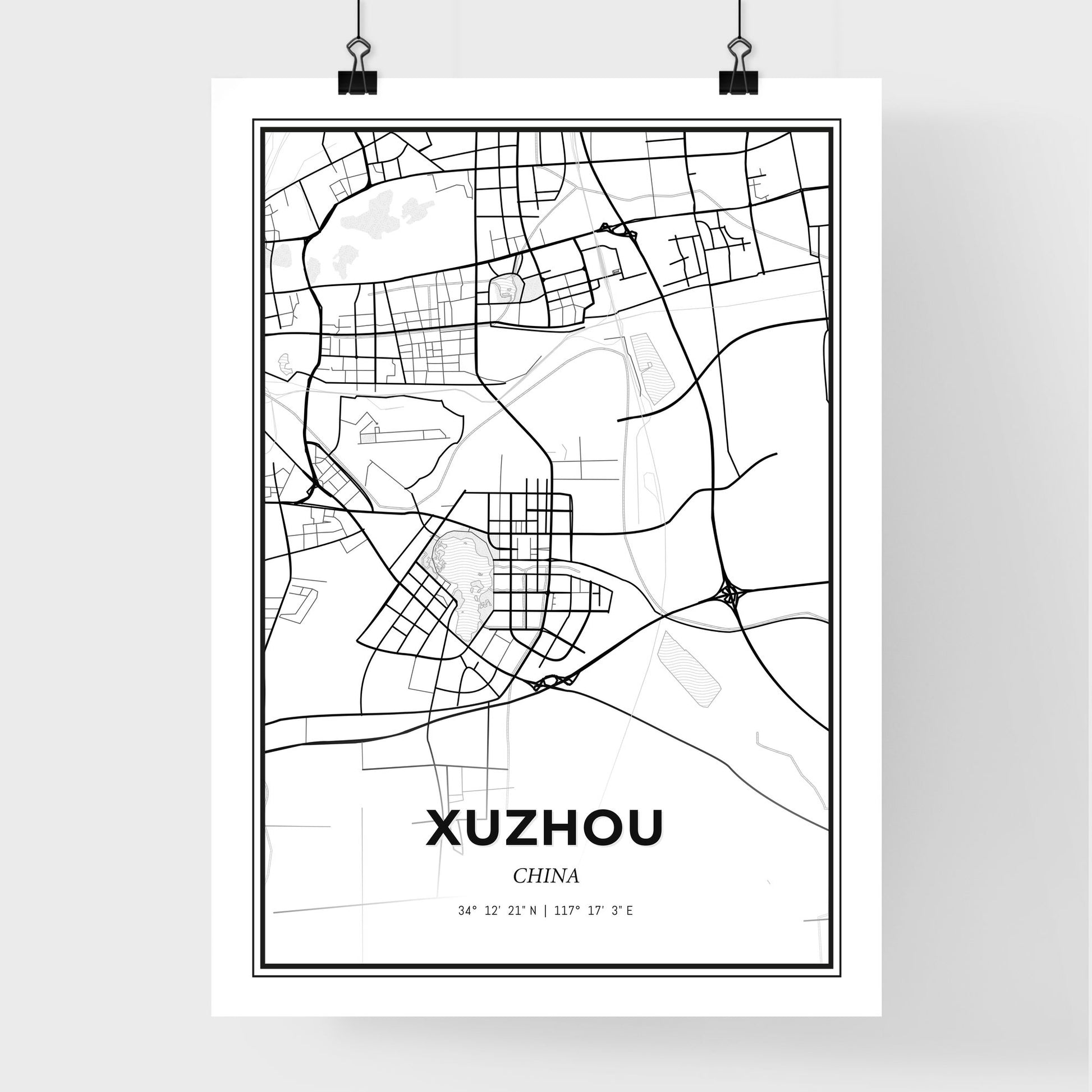 Xuzhou China - Premium City Map Poster