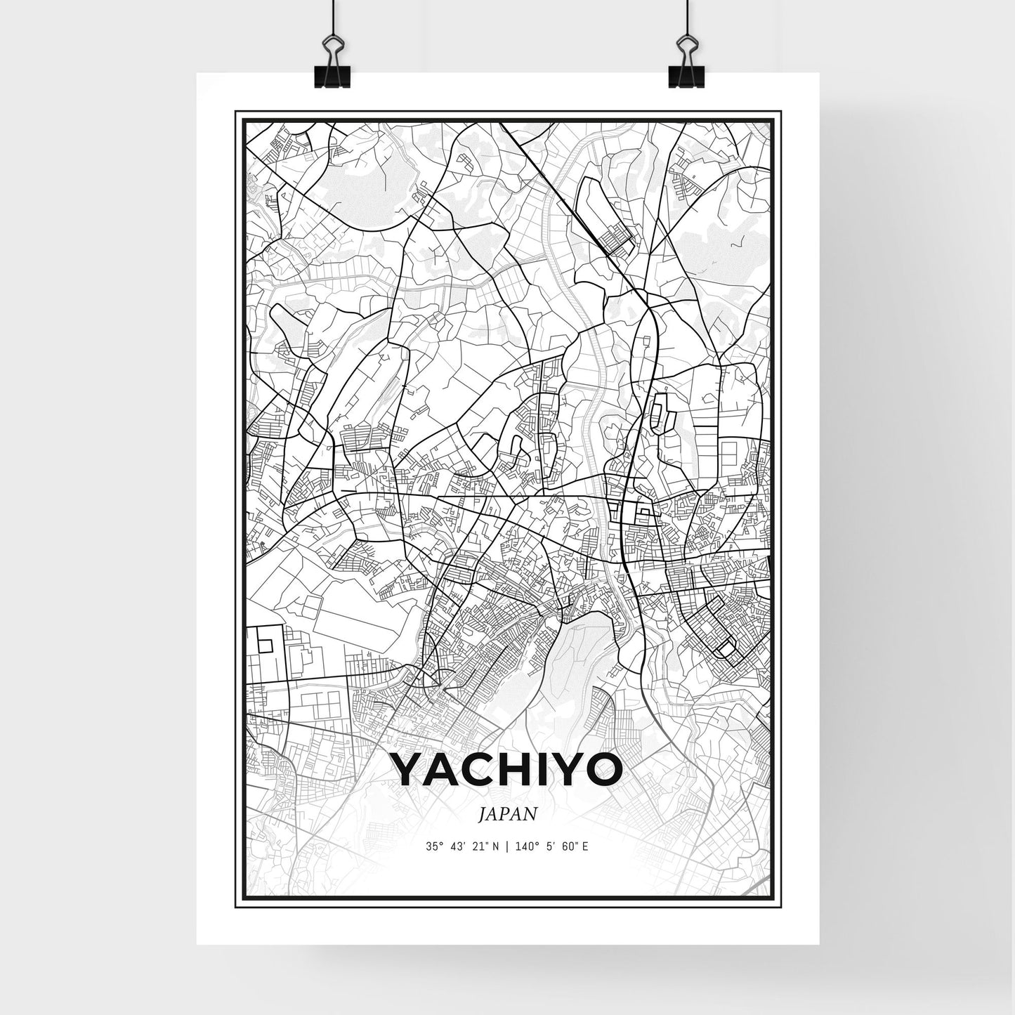 Yachiyo Japan - Premium City Map Poster