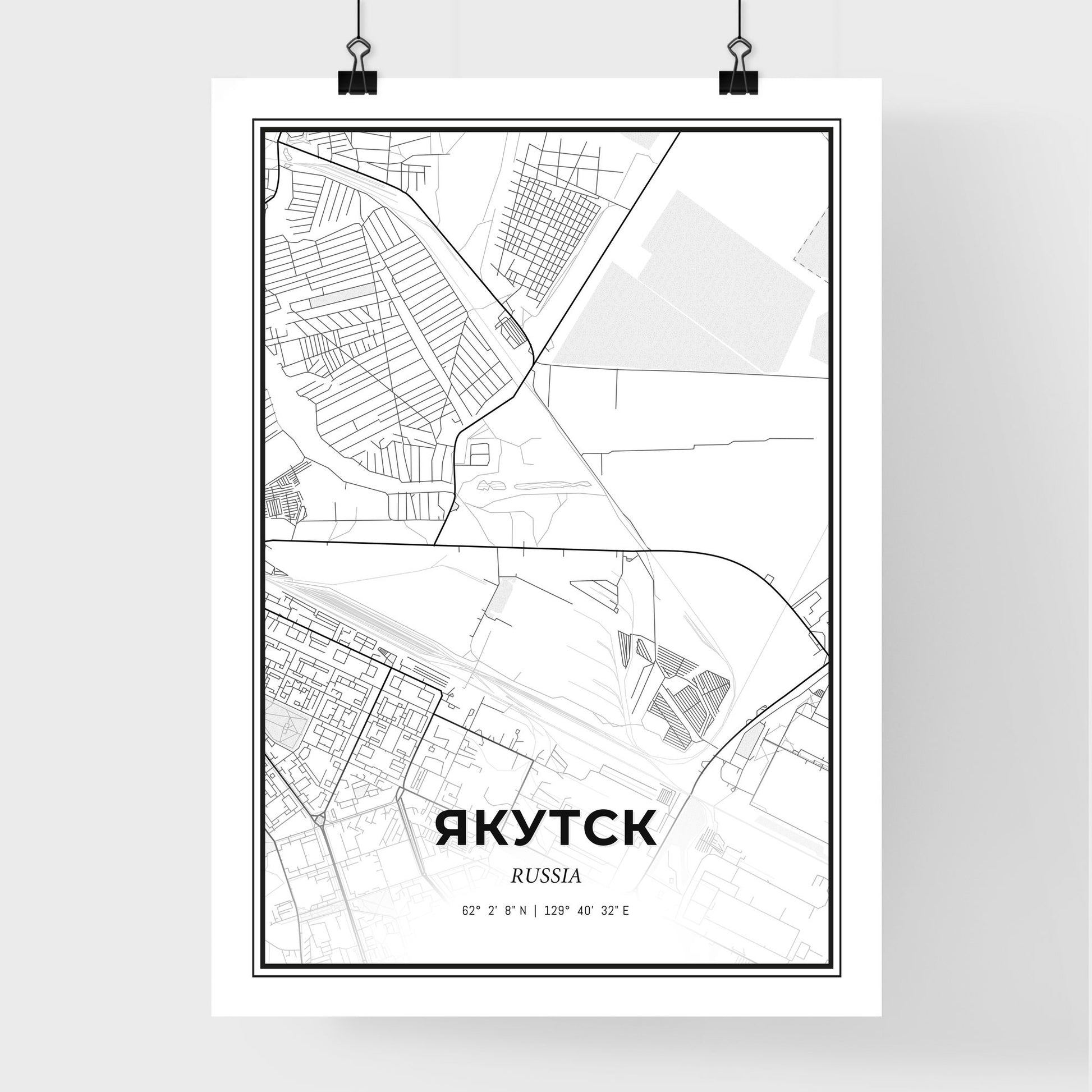 Yakutsk Russia - Premium City Map Poster