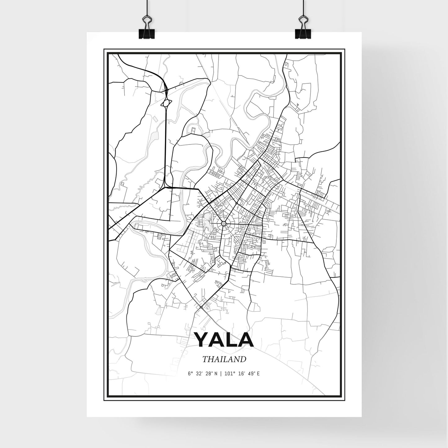 Yala Thailand - Premium City Map Poster