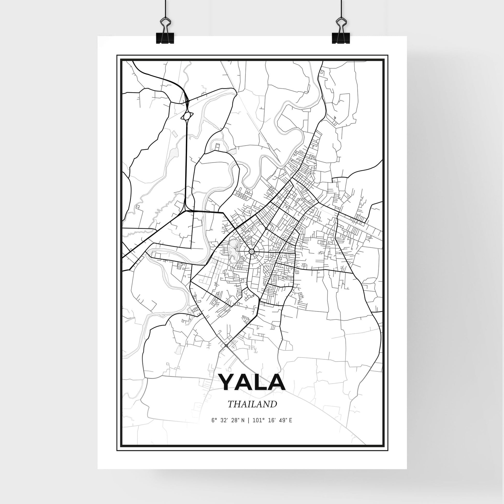 Yala Thailand - Premium City Map Poster