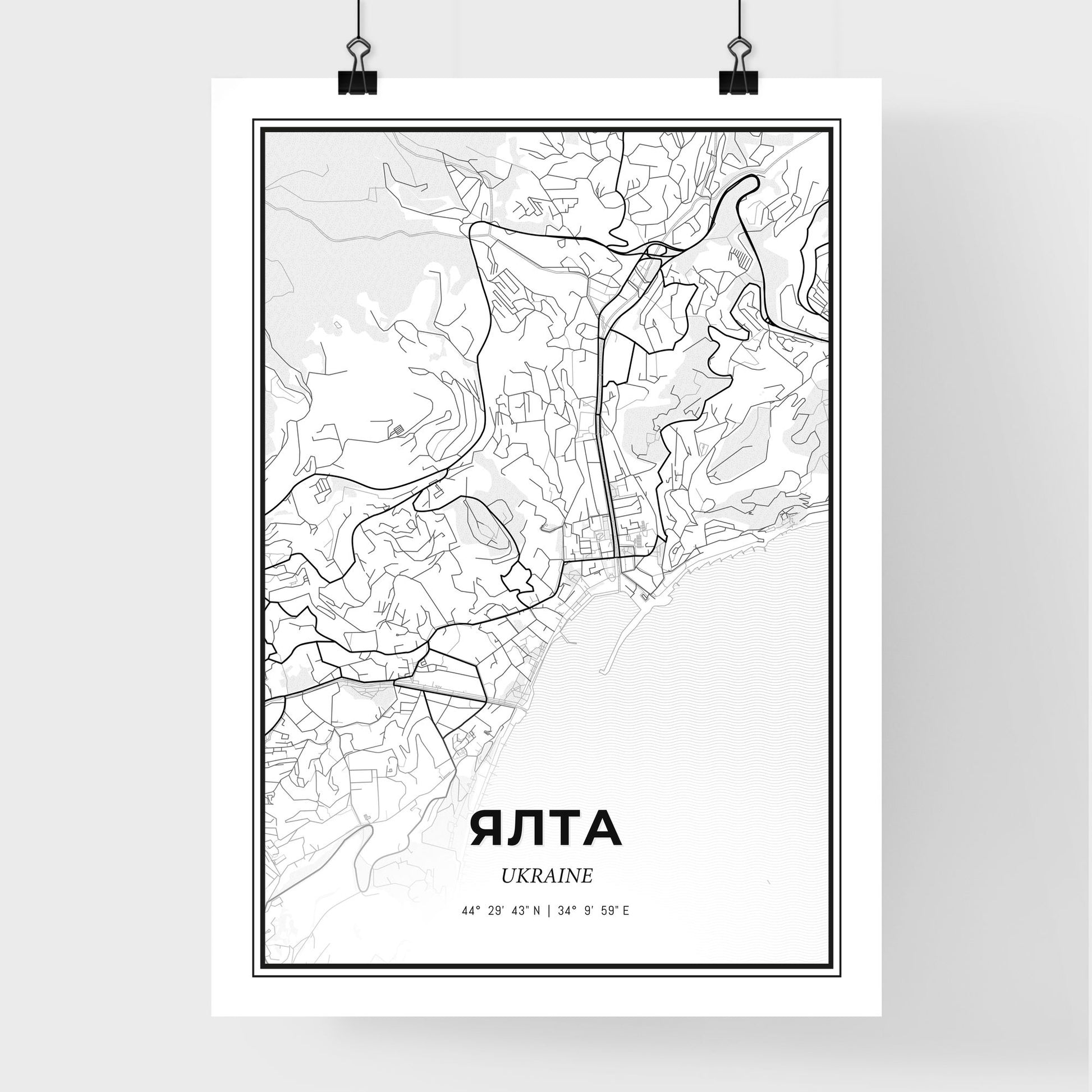 Yalta Ukraine - Premium City Map Poster