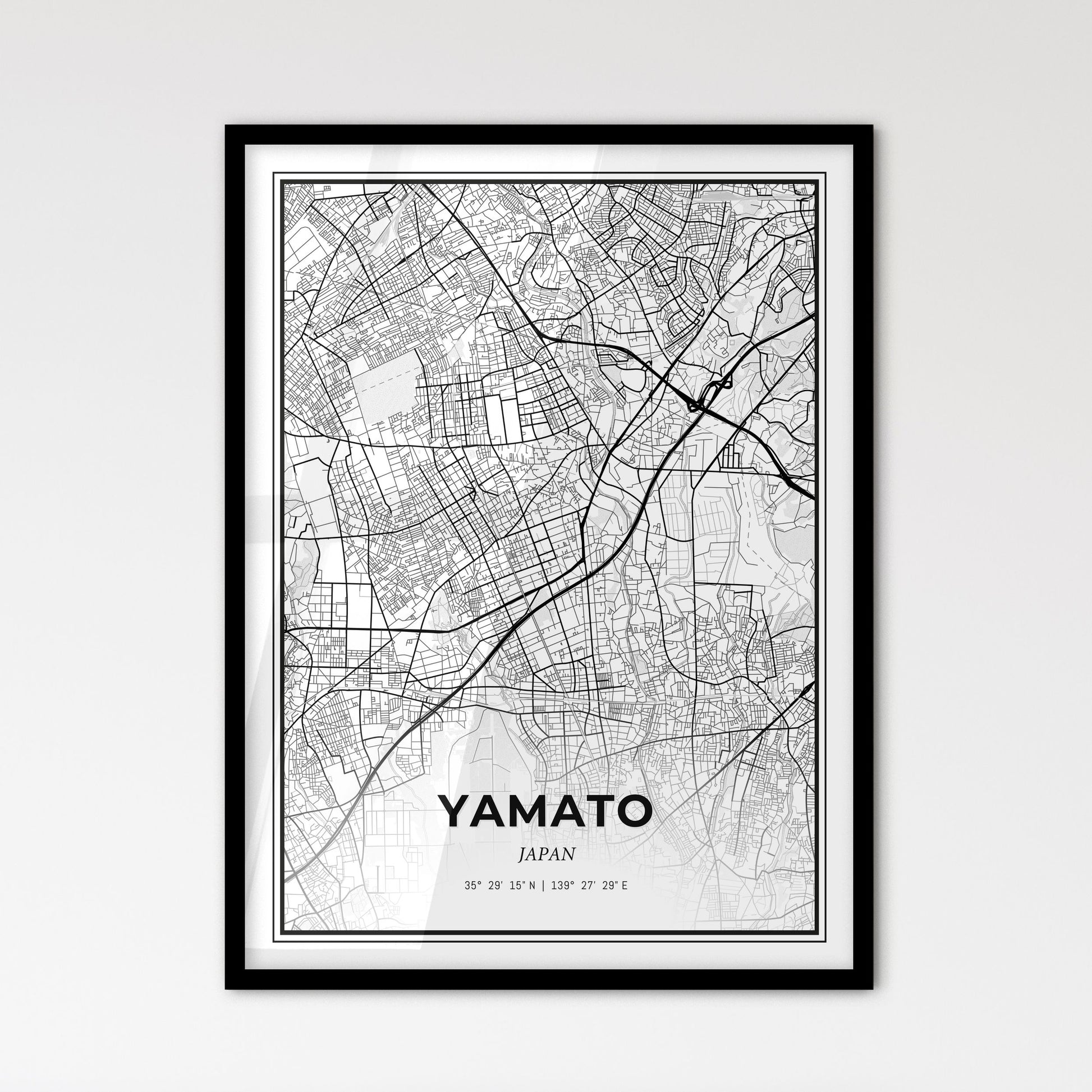 Yamato Japan - Scandinavian Style City Map for Modern Home Decor