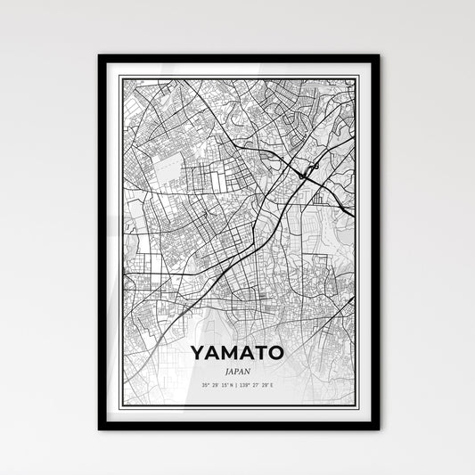 Yamato Japan - Scandinavian Style City Map for Modern Home Decor