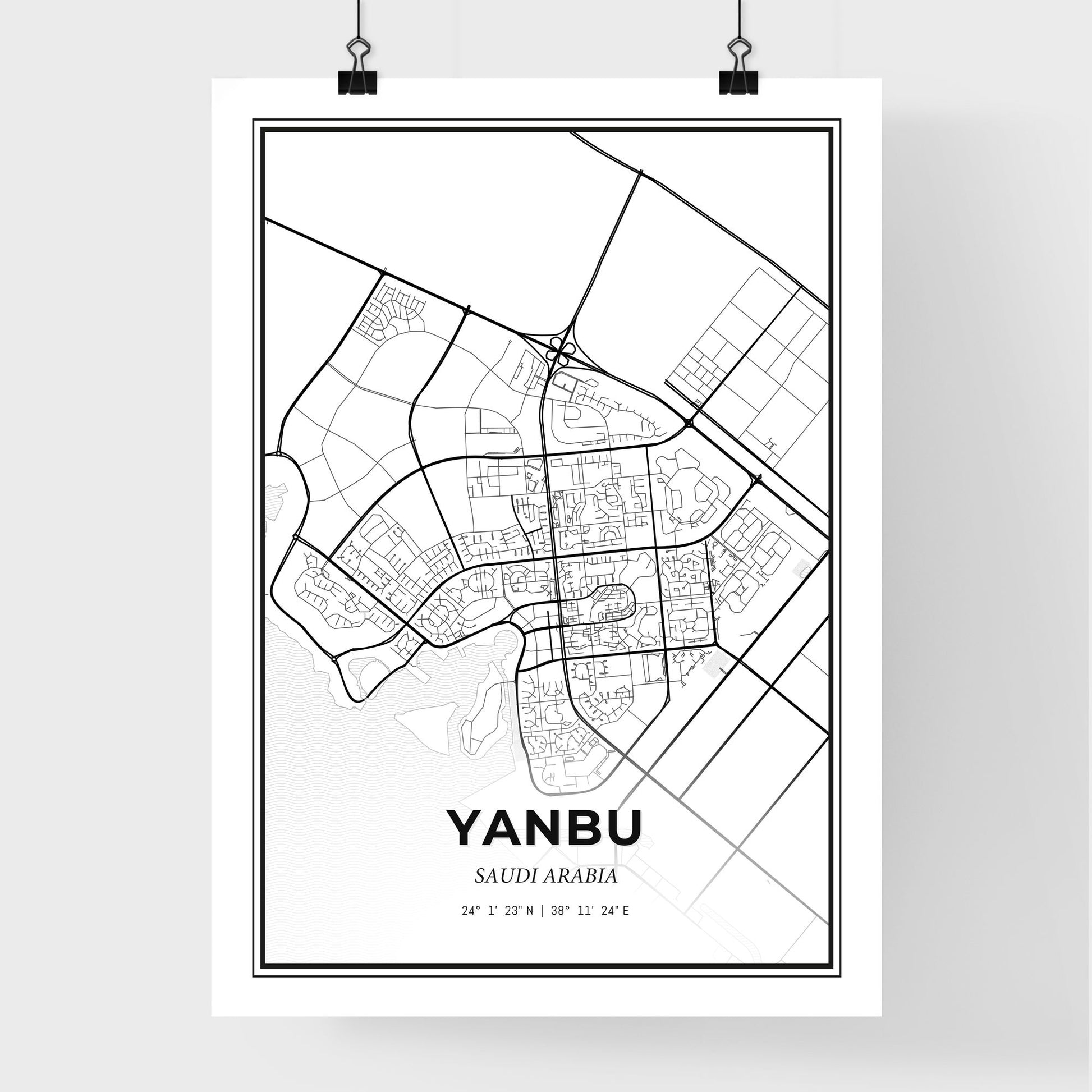 Yanbu Saudi Arabia - Premium City Map Poster