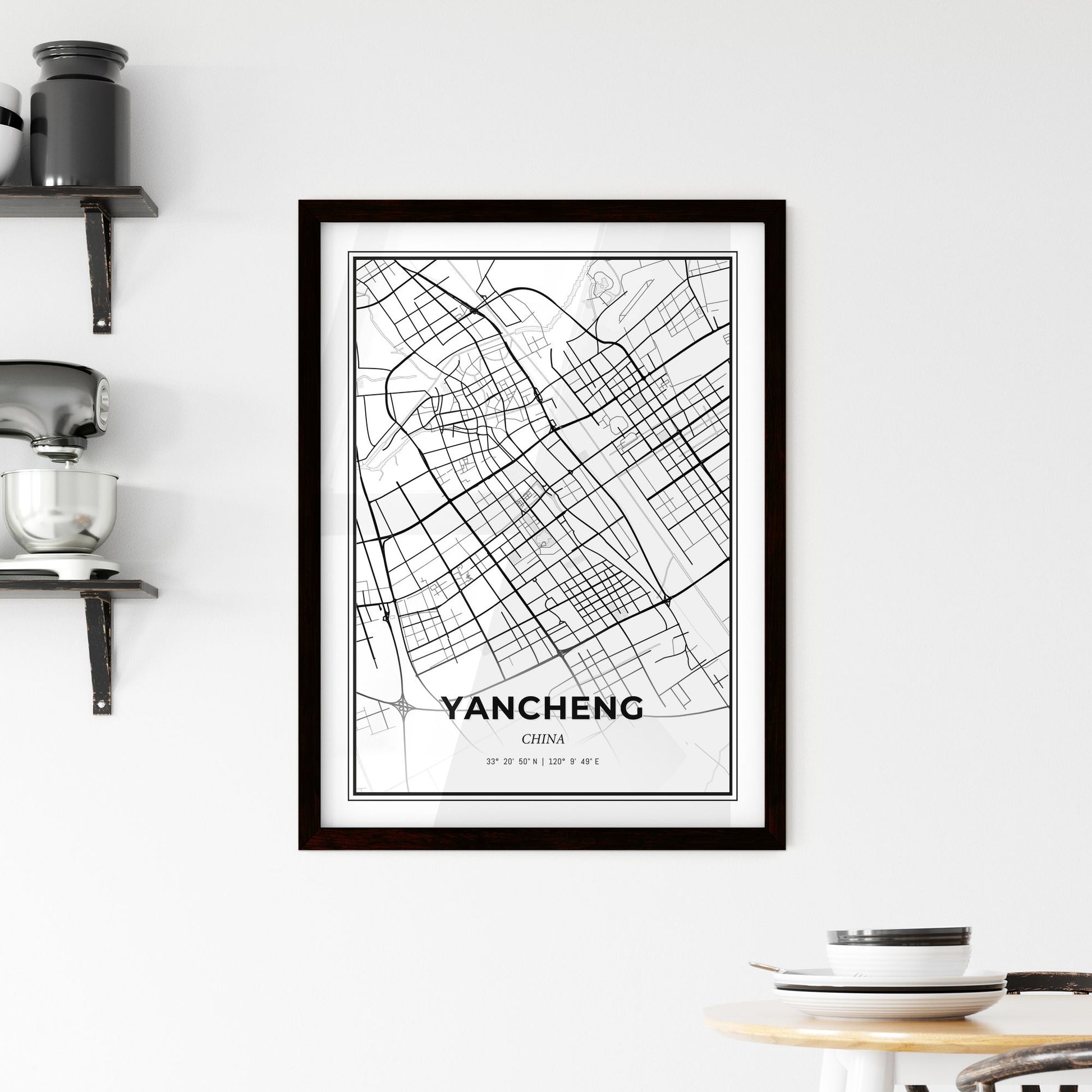 Yancheng China - Minimal City Map