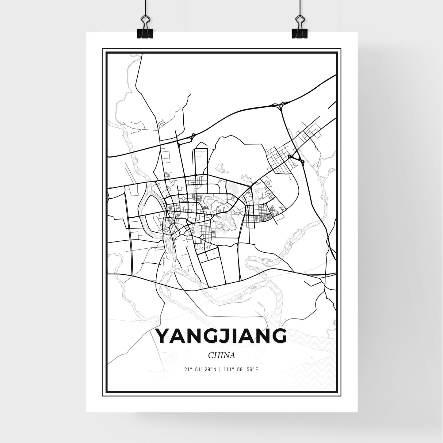 Yangjiang China - Premium City Map Poster