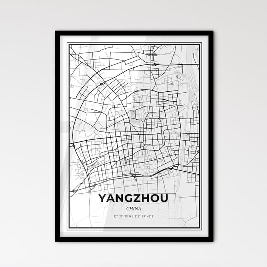 Yangzhou China - Scandinavian Style City Map for Modern Home Decor