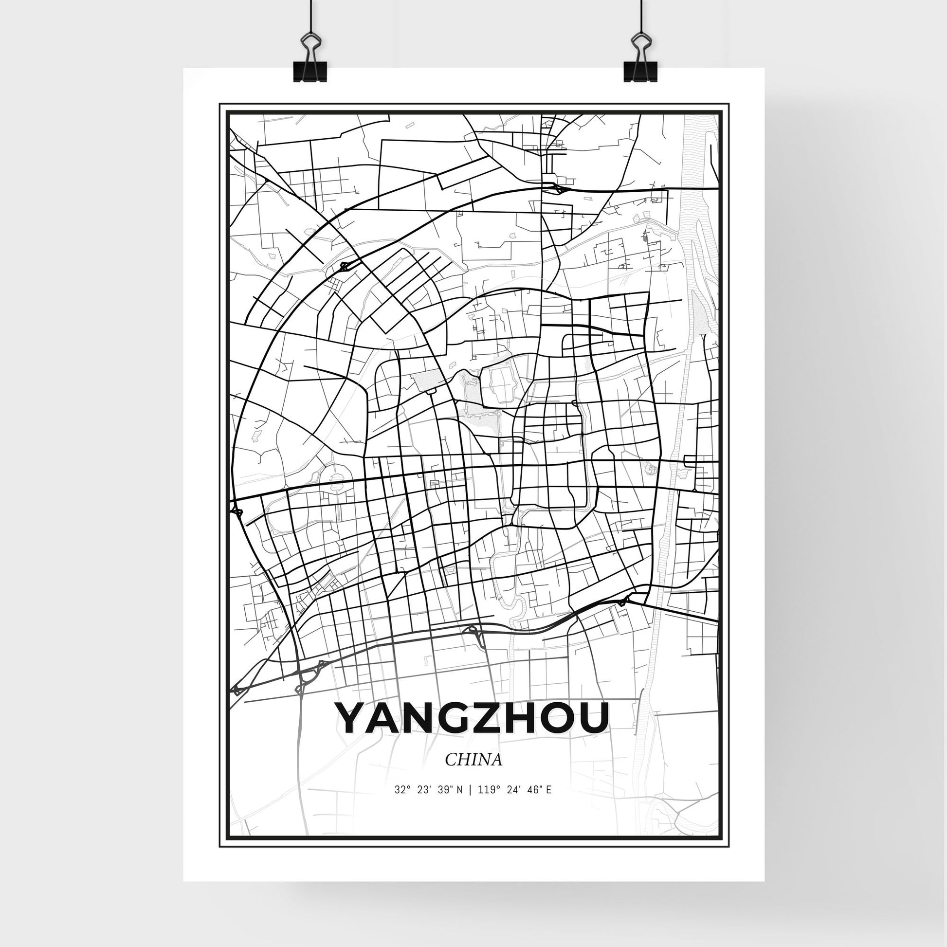 Yangzhou China - Premium City Map Poster