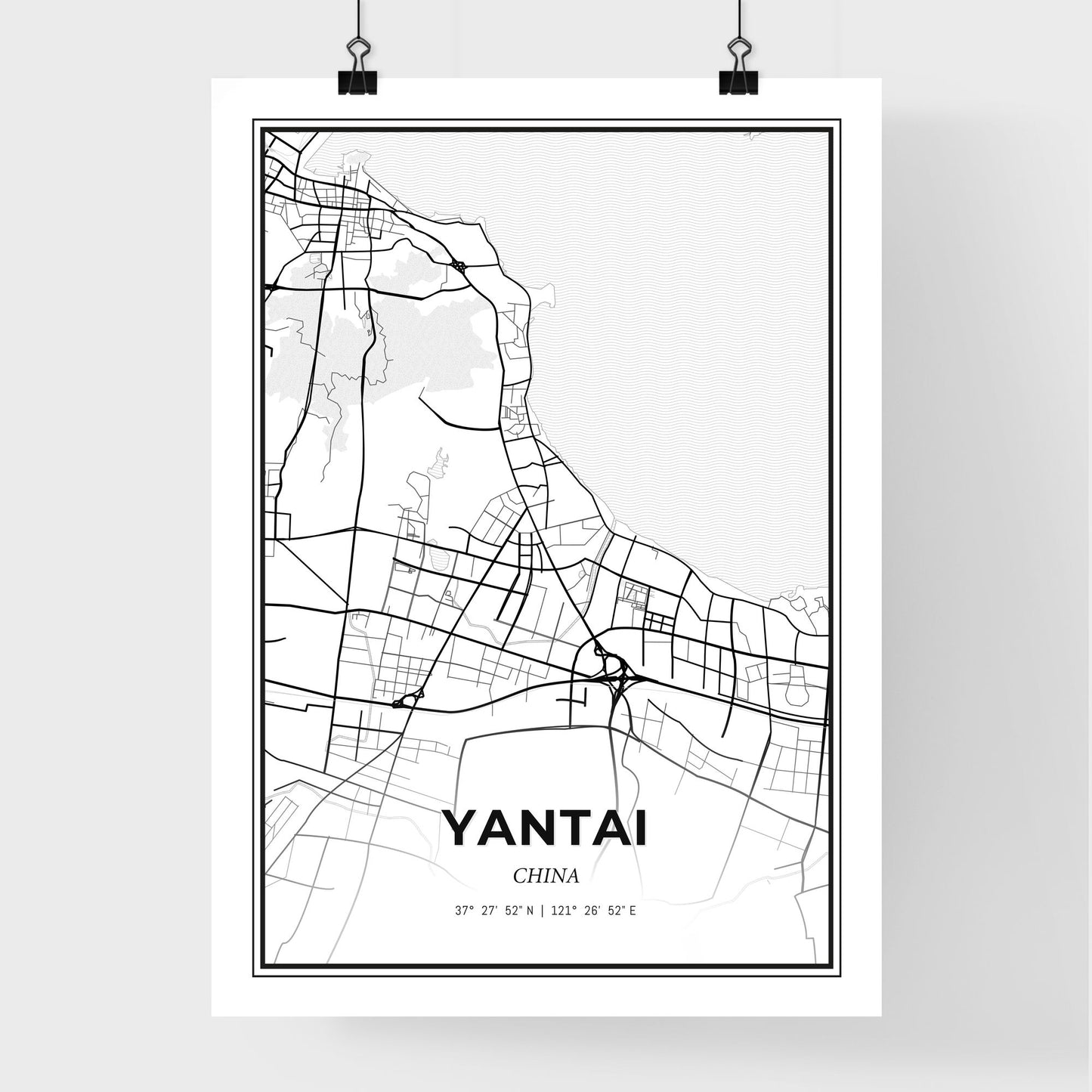 Yantai China - Premium City Map Poster