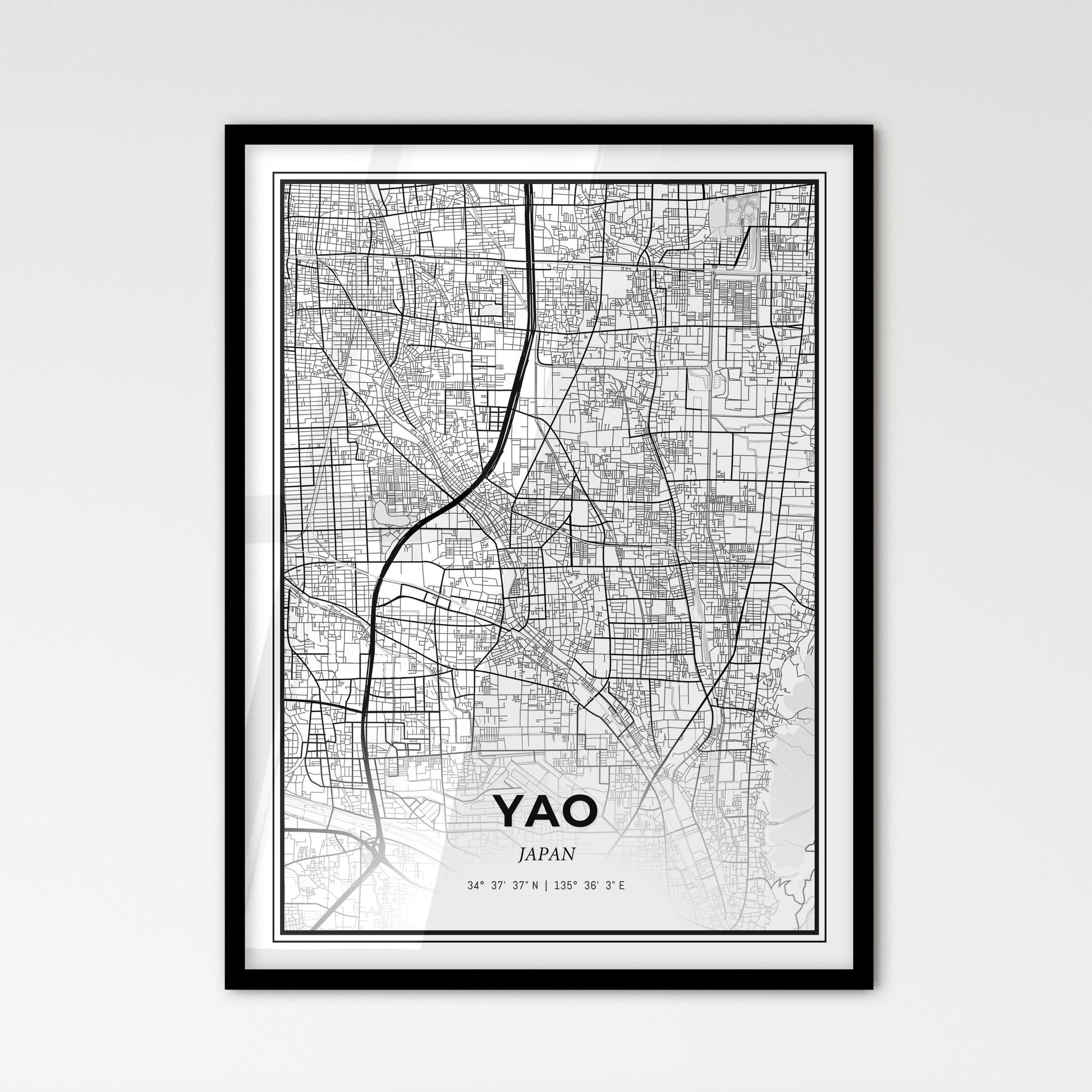 Yao Japan - Scandinavian Style City Map for Modern Home Decor