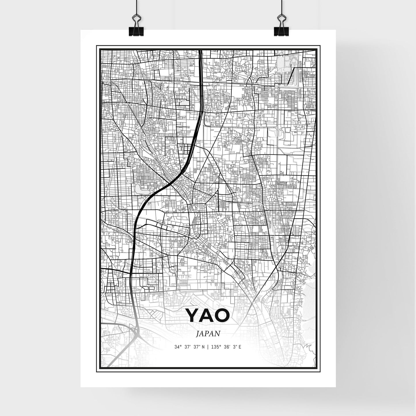 Yao Japan - Premium City Map Poster