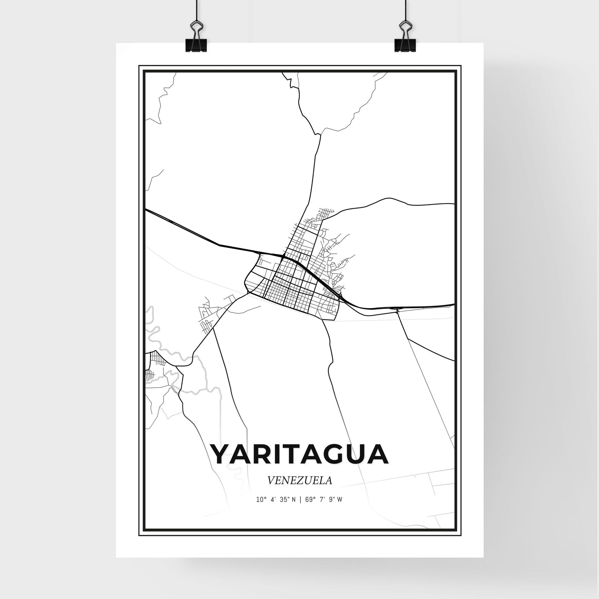 Yaritagua Venezuela - Premium City Map Poster
