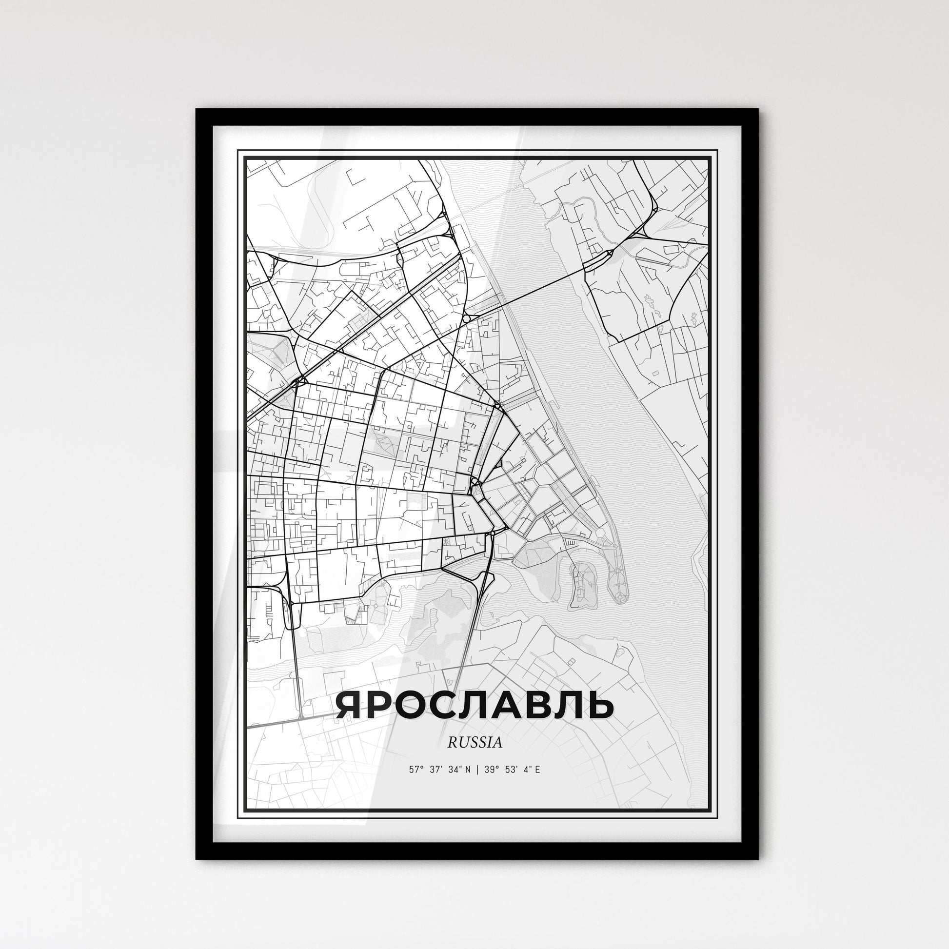 Yaroslavl Russia - Scandinavian Style City Map for Modern Home Decor