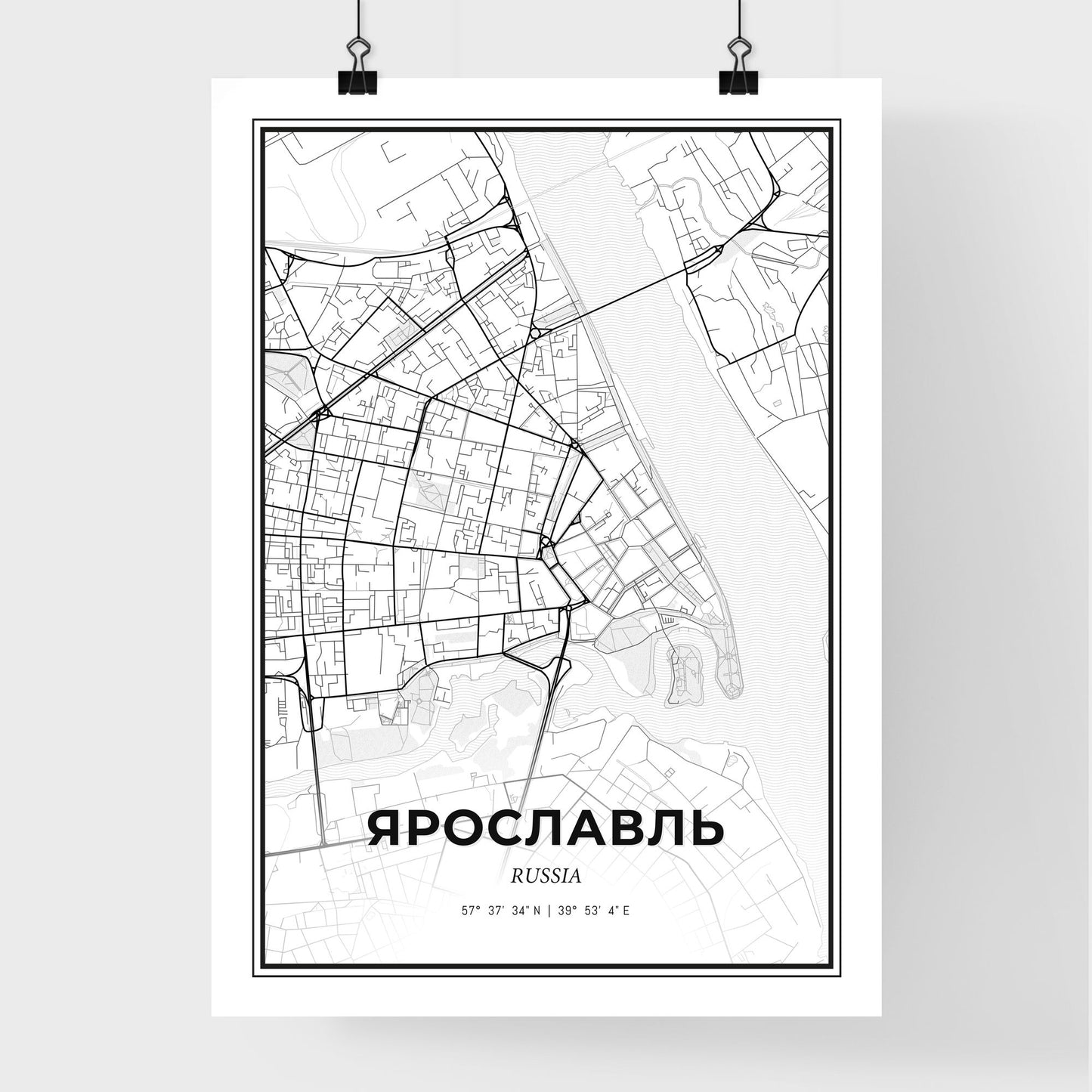 Yaroslavl Russia - Premium City Map Poster