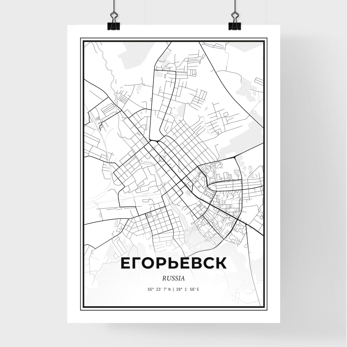 Yegoryevsk Russia - Premium City Map Poster