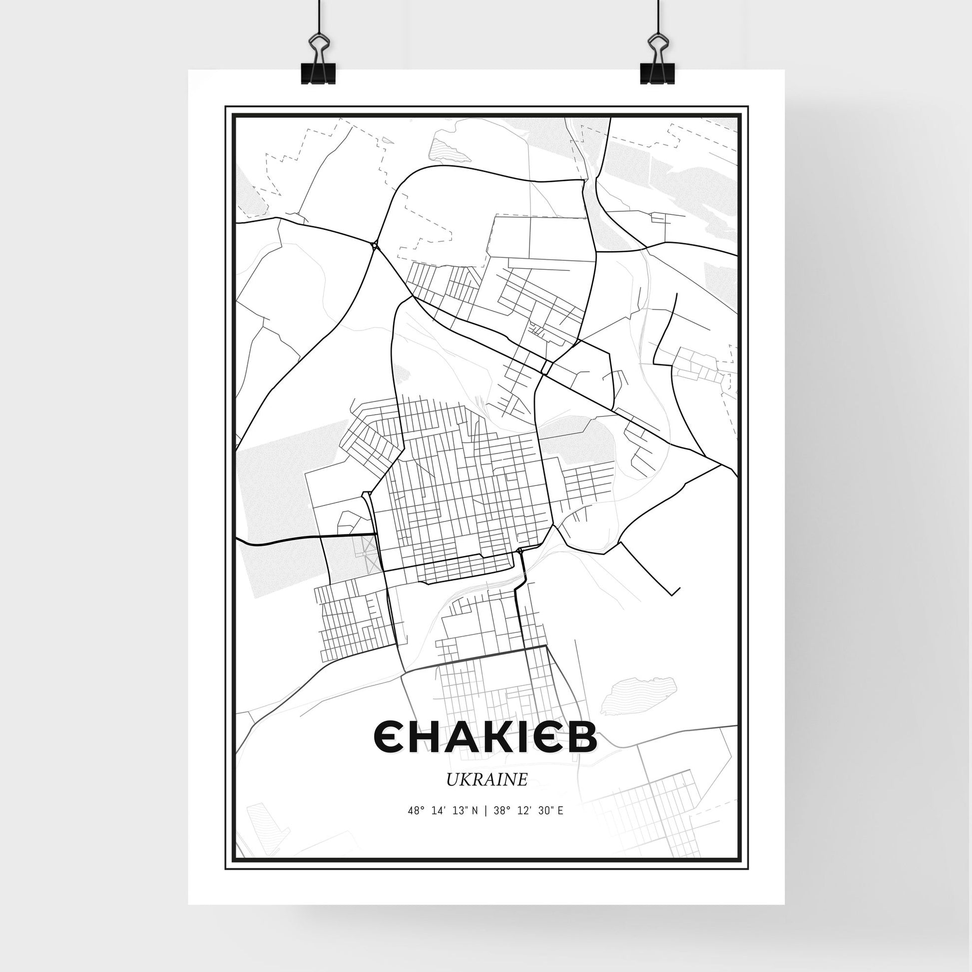 Yenakiieve Ukraine - Premium City Map Poster