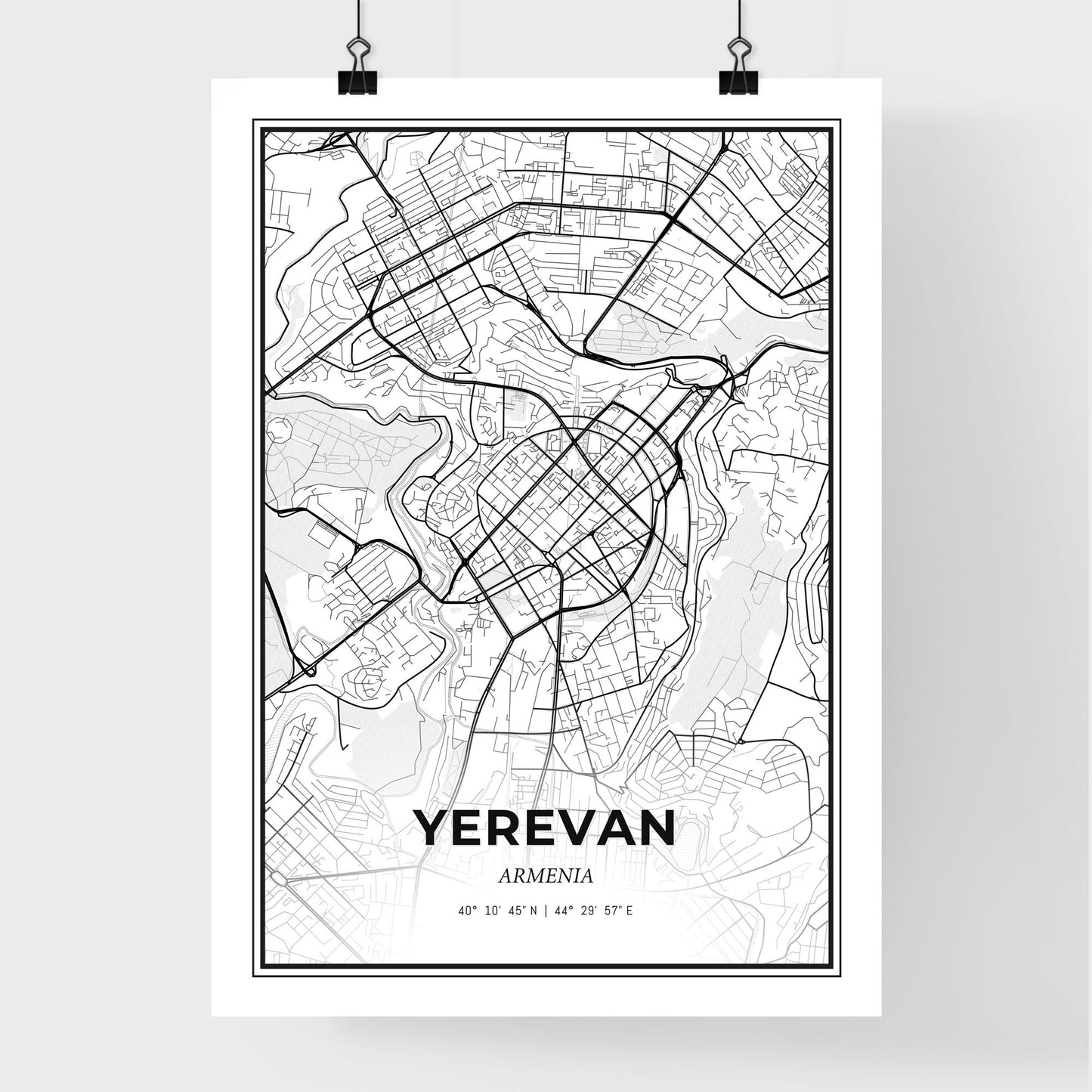 Yerevan Armenia - Premium City Map Poster