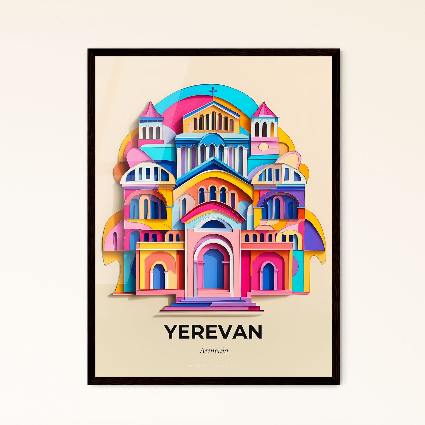 Vivid Yerevan, Armenia - a colorful building with a rainbow colored roof