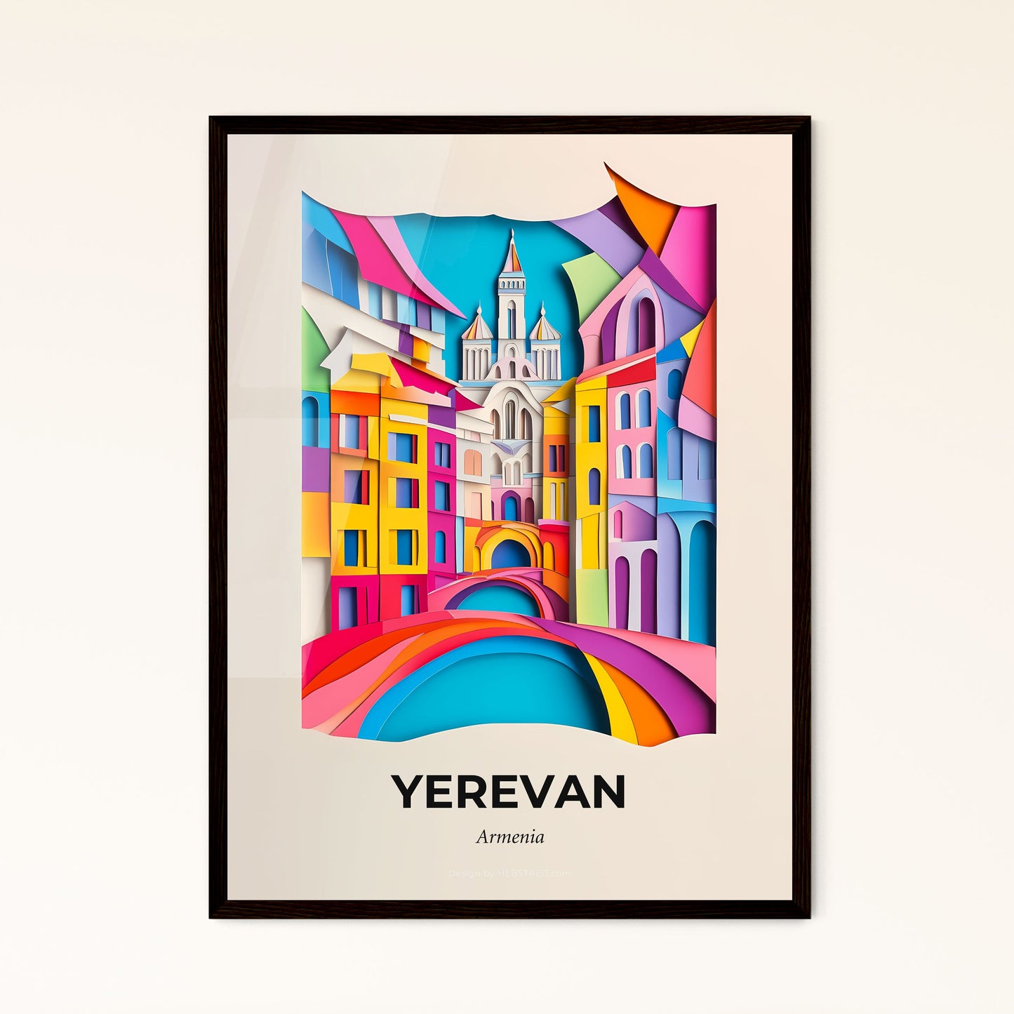 Vivid Yerevan, Armenia - a colorful city with a bridge and a church