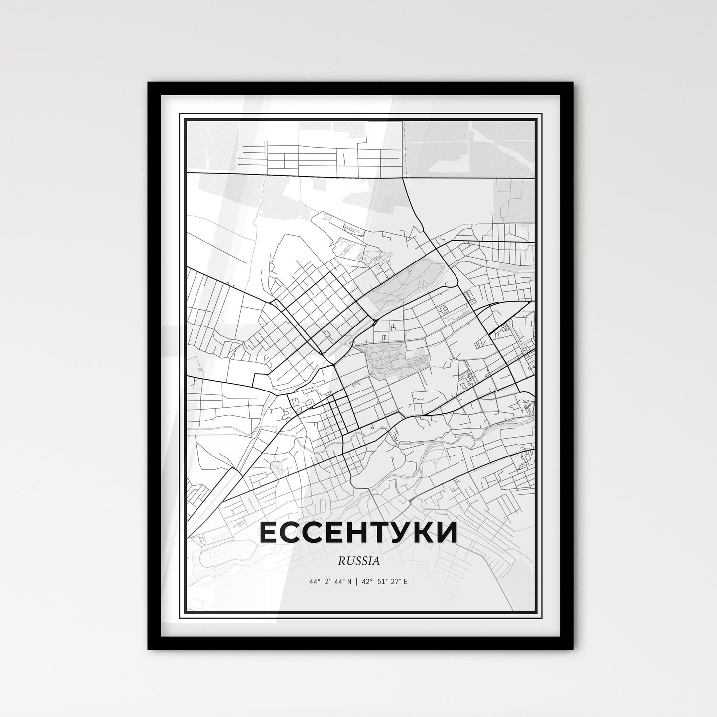 Yessentuki Russia - Scandinavian Style City Map for Modern Home Decor