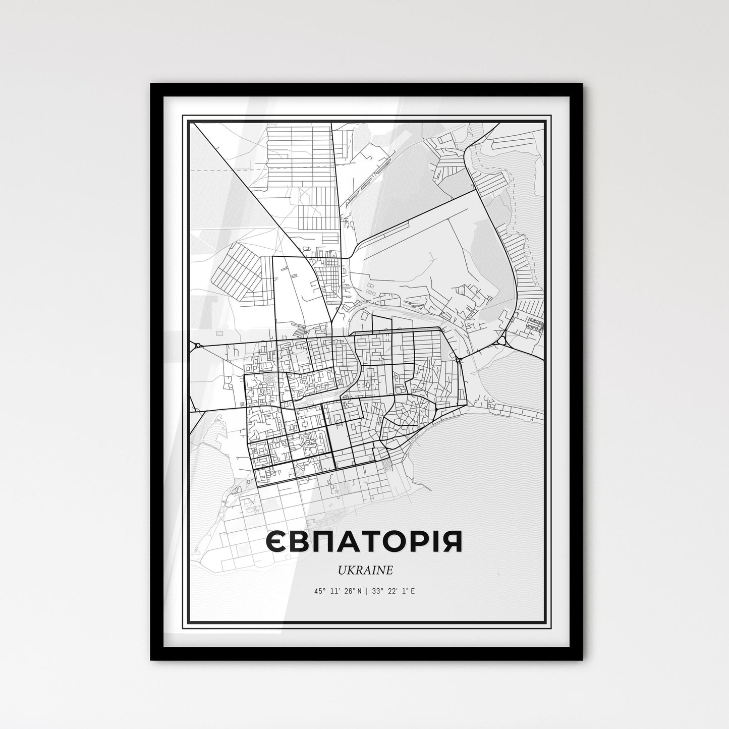 Yevpatoria Ukraine - Scandinavian Style City Map for Modern Home Decor