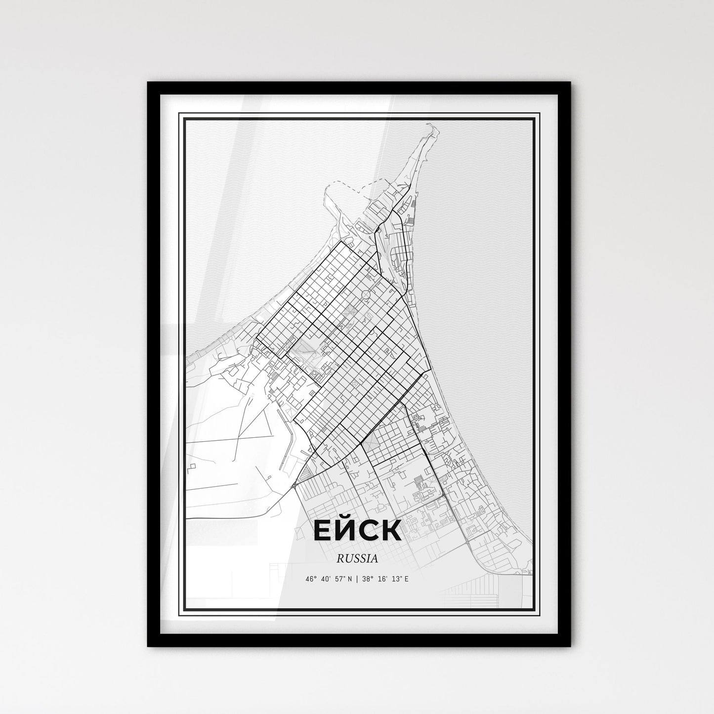 Yeysk Russia - Scandinavian Style City Map for Modern Home Decor