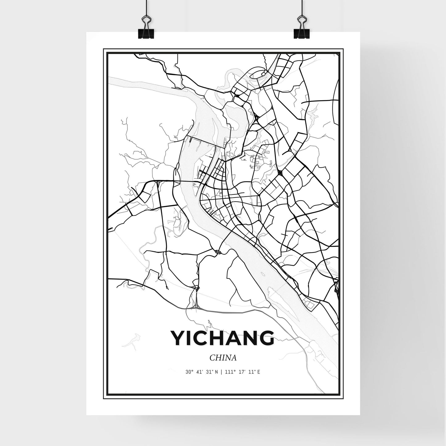 Yichang China - Premium City Map Poster