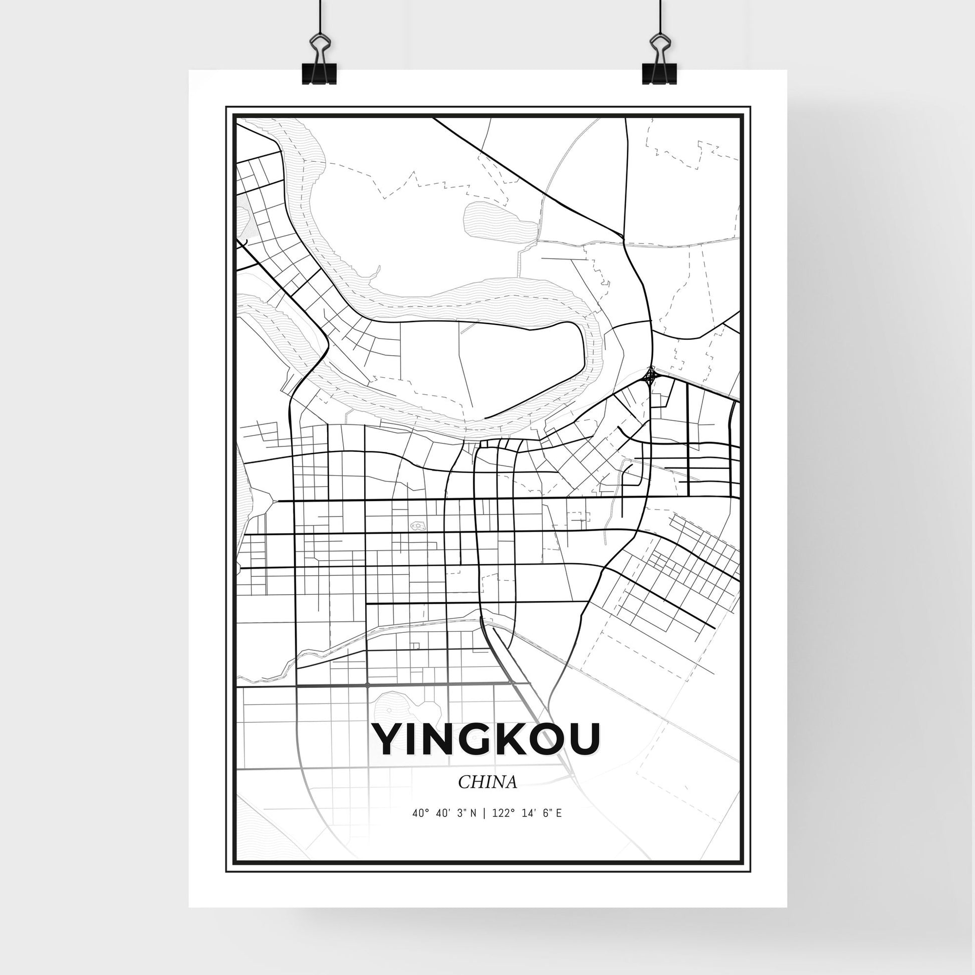 Yingkou China - Premium City Map Poster