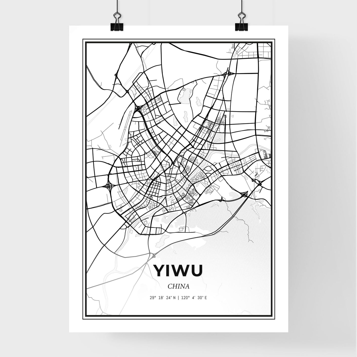 Yiwu China - Premium City Map Poster