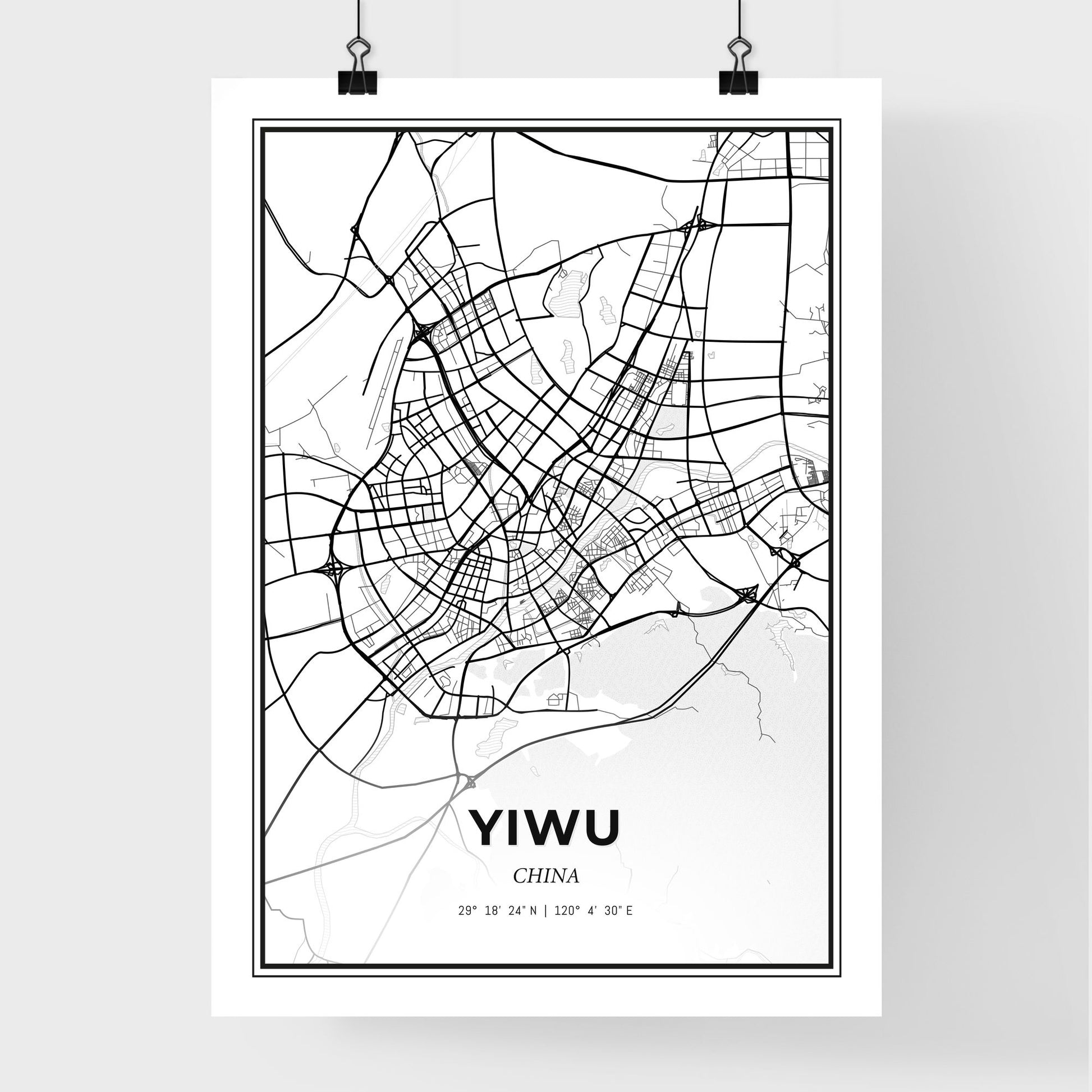 Yiwu China - Premium City Map Poster