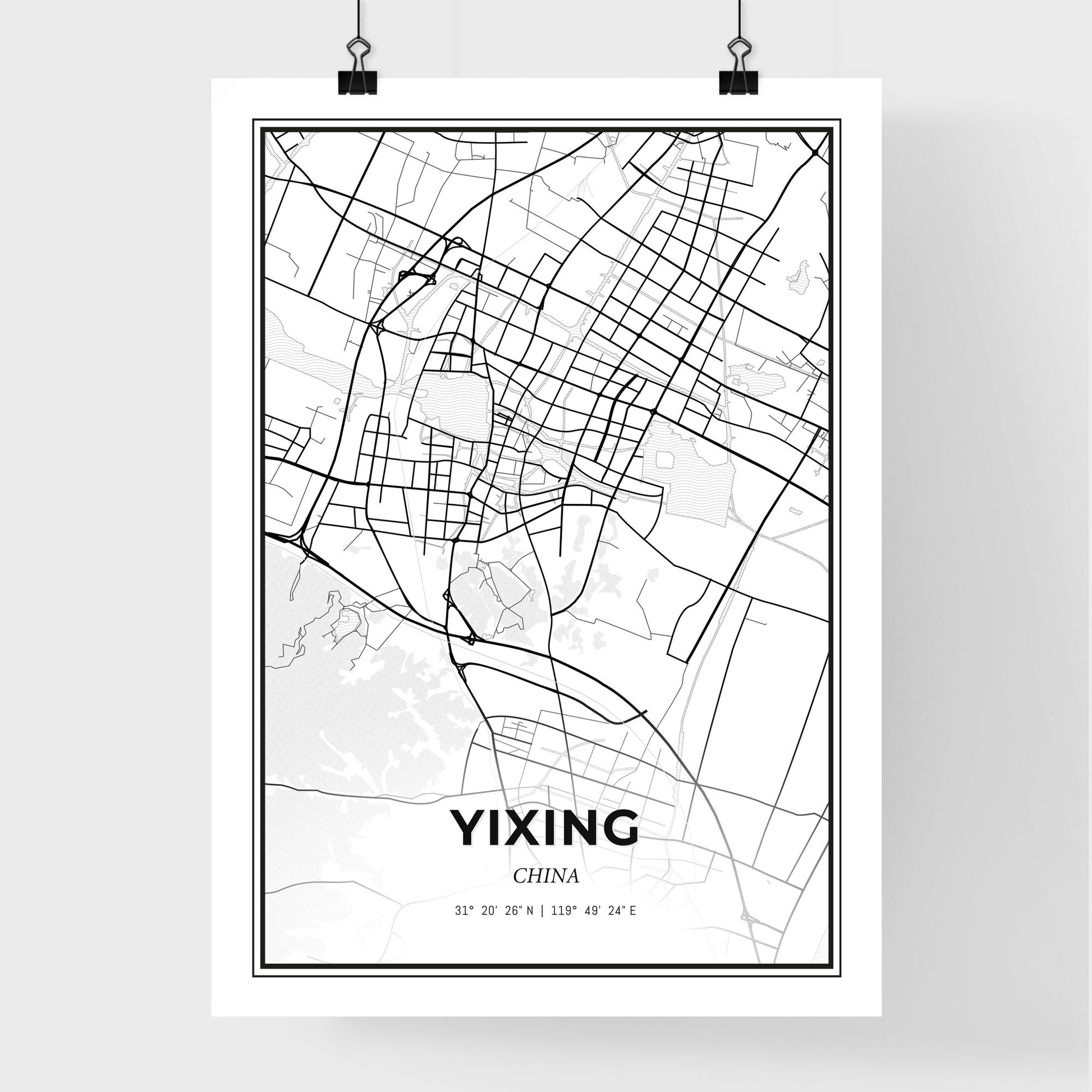 Yixing China - Premium City Map Poster