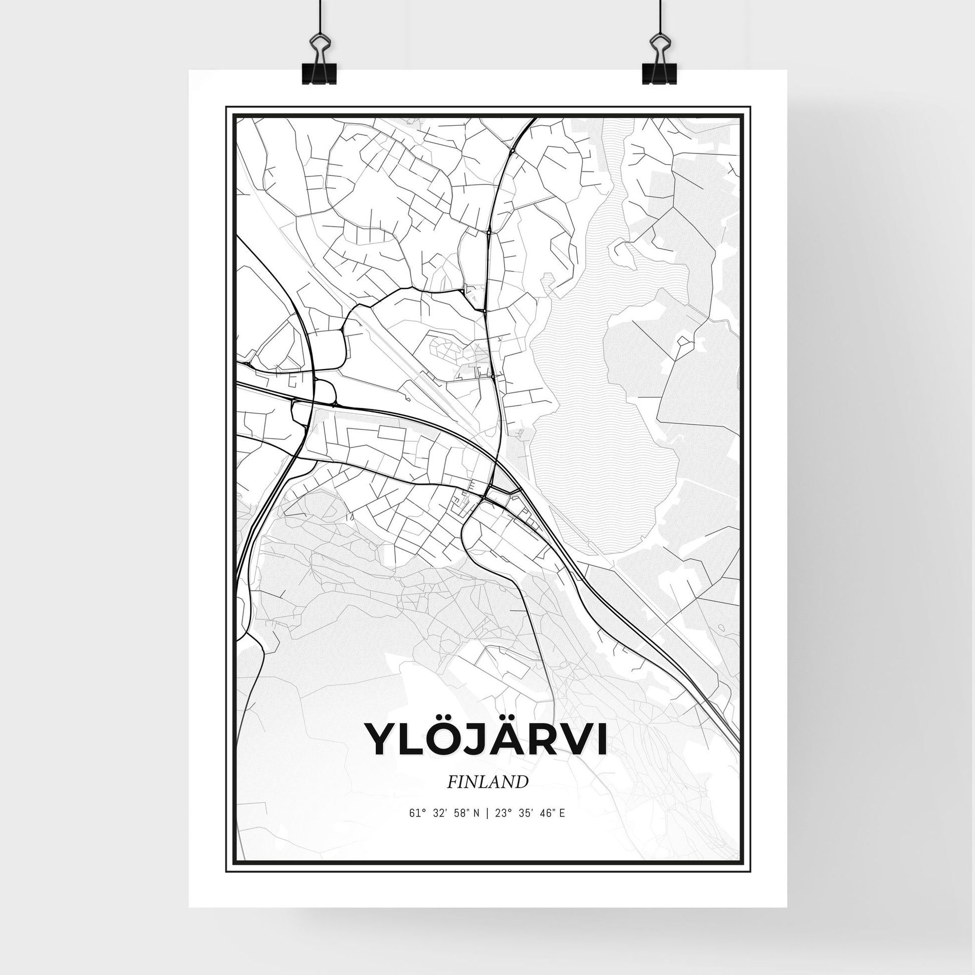 Ylöjärvi Finland - Premium City Map Poster