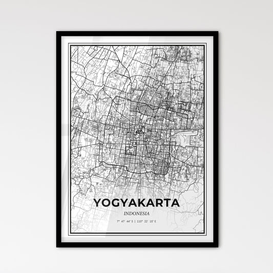 Yogyakarta Indonesia - Scandinavian Style City Map for Modern Home Decor