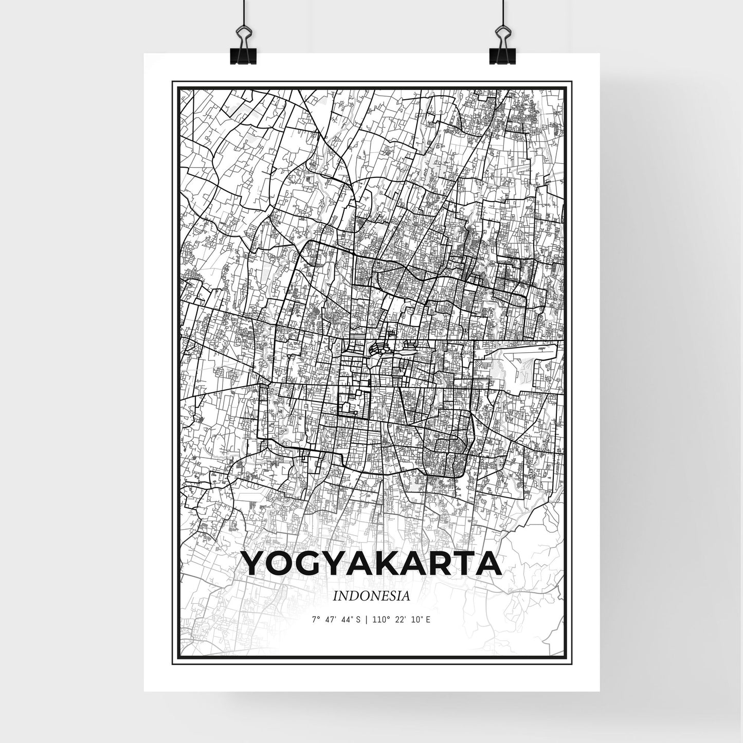 Yogyakarta Indonesia - Premium City Map Poster