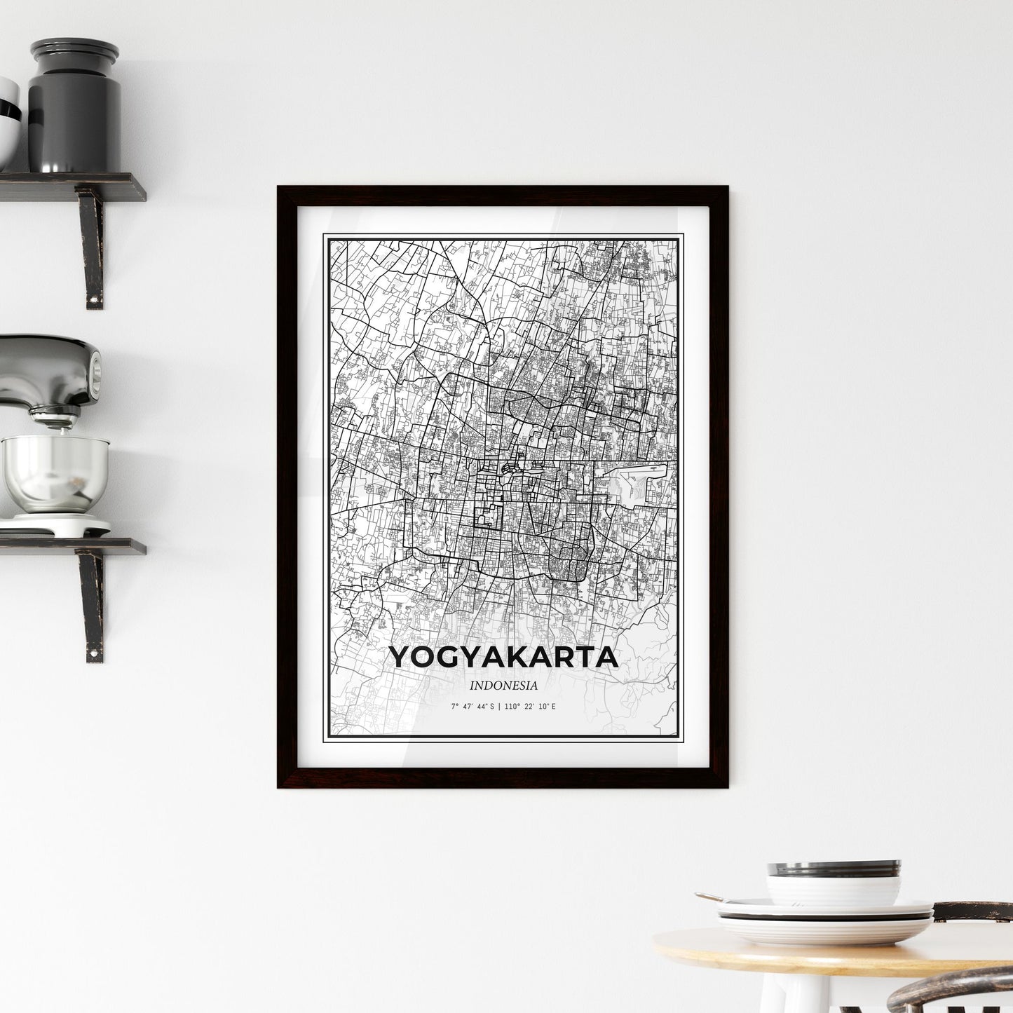 Yogyakarta Indonesia - Minimal City Map