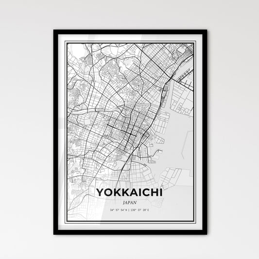 Yokkaichi Japan - Scandinavian Style City Map for Modern Home Decor