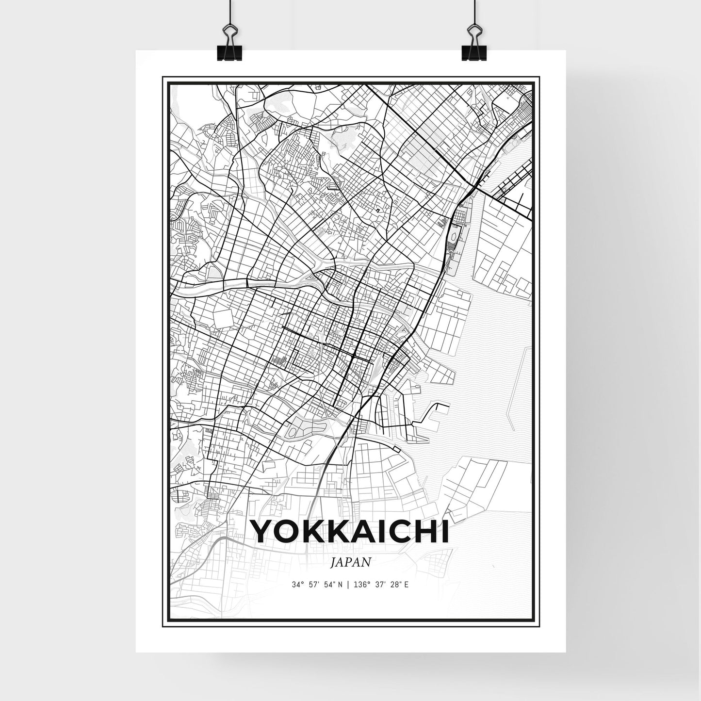 Yokkaichi Japan - Premium City Map Poster