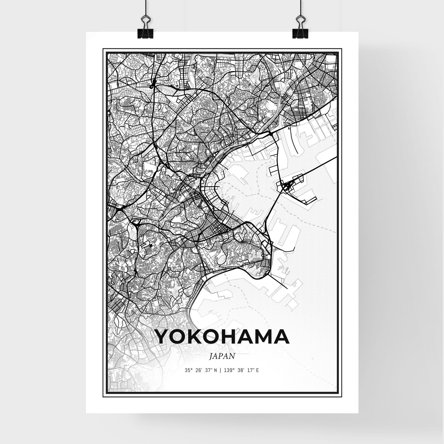 Yokohama Japan - Premium City Map Poster