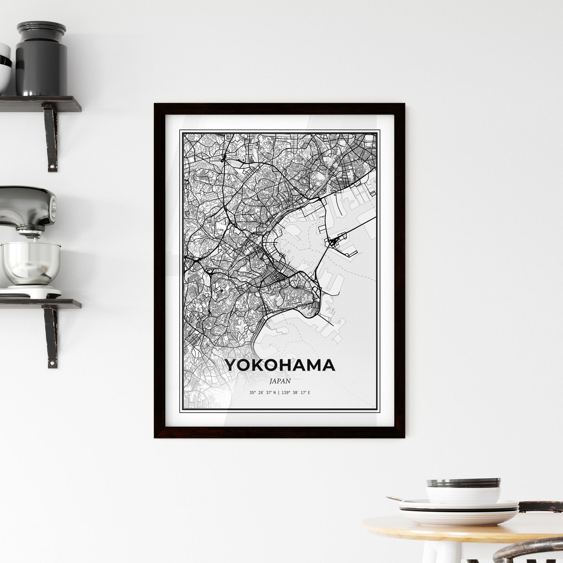 Yokohama Japan - Minimal City Map