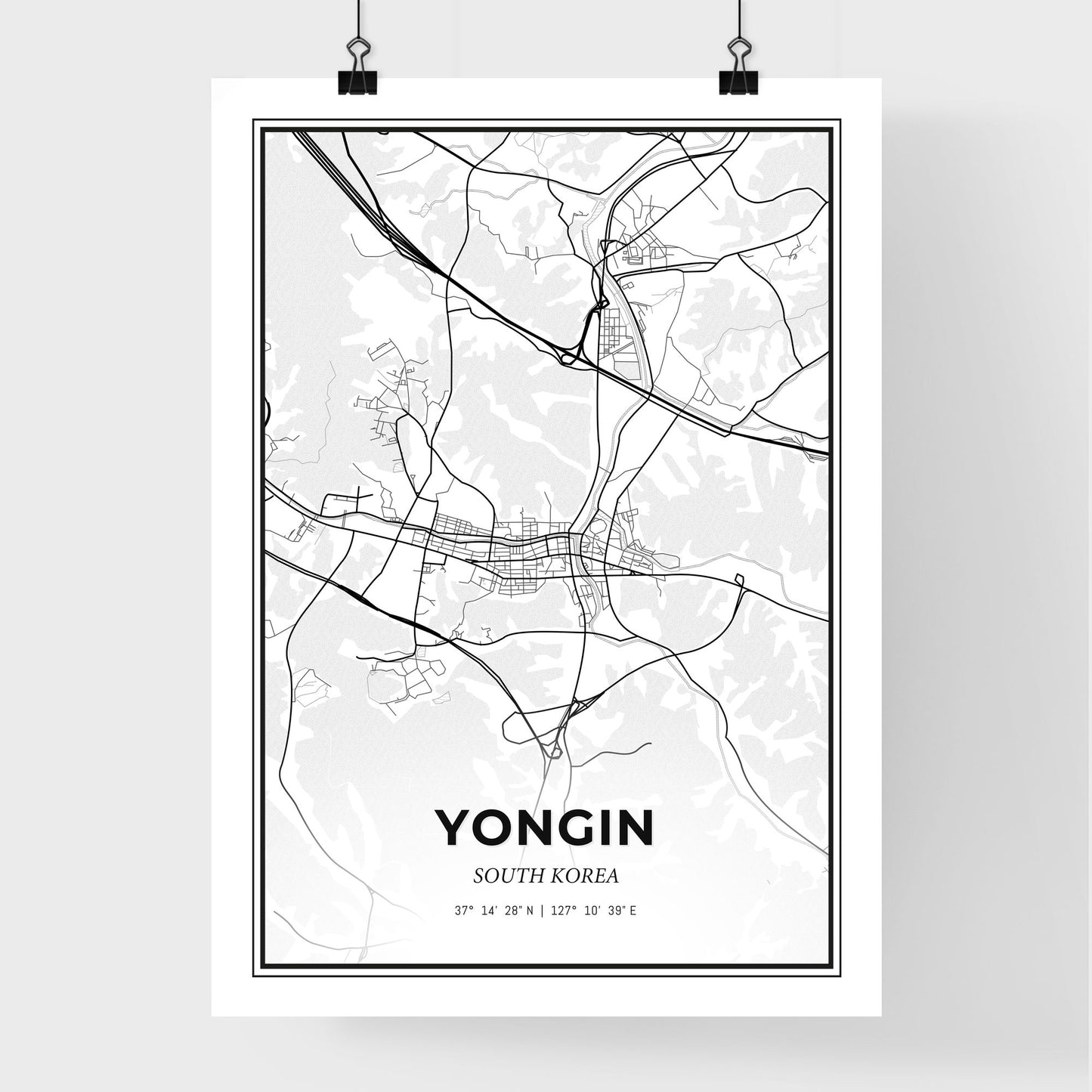 Yongin South Korea - Premium City Map Poster