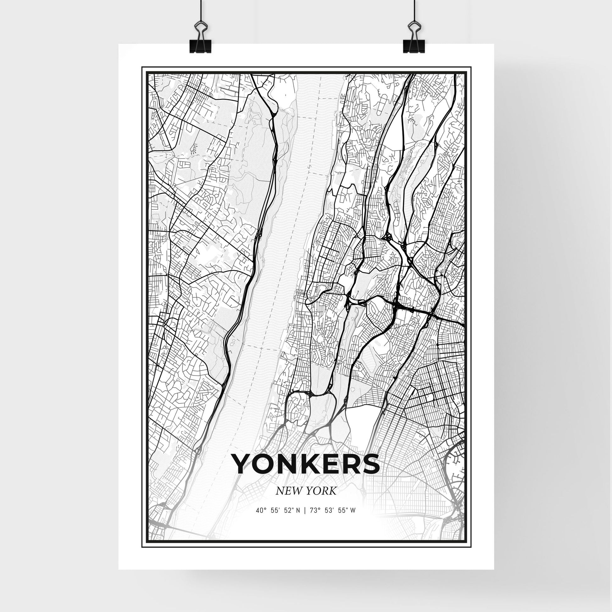 Yonkers New York - Premium City Map Poster