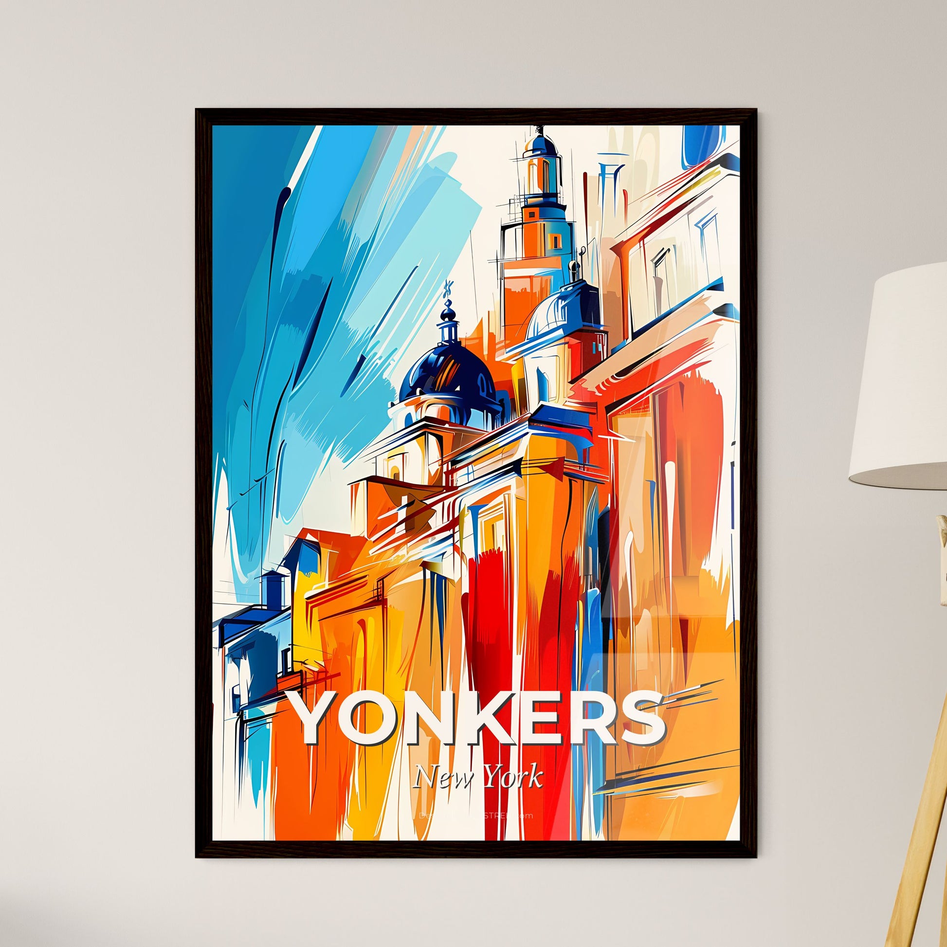 Vibrant Yonkers, New York - A Painting Of A Building