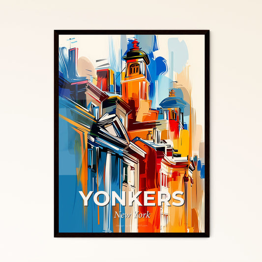 Vibrant Yonkers, New York - A Colorful Painting Of Buildings