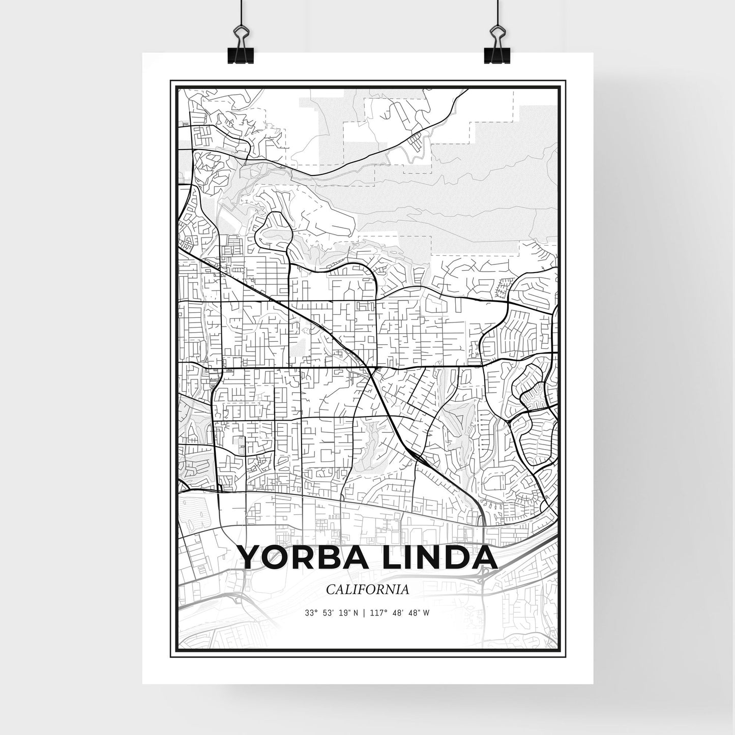 Yorba Linda California - Premium City Map Poster