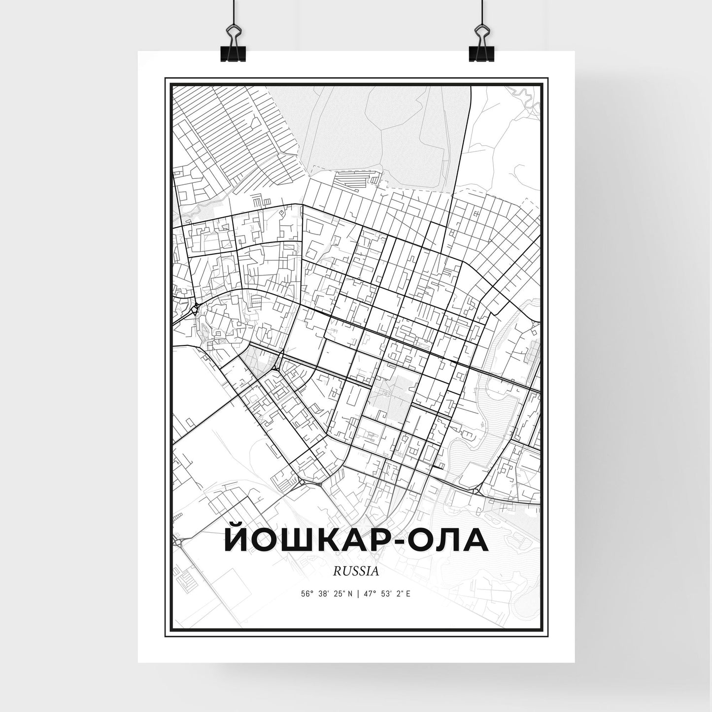 Yoshkar-Ola Russia - Premium City Map Poster