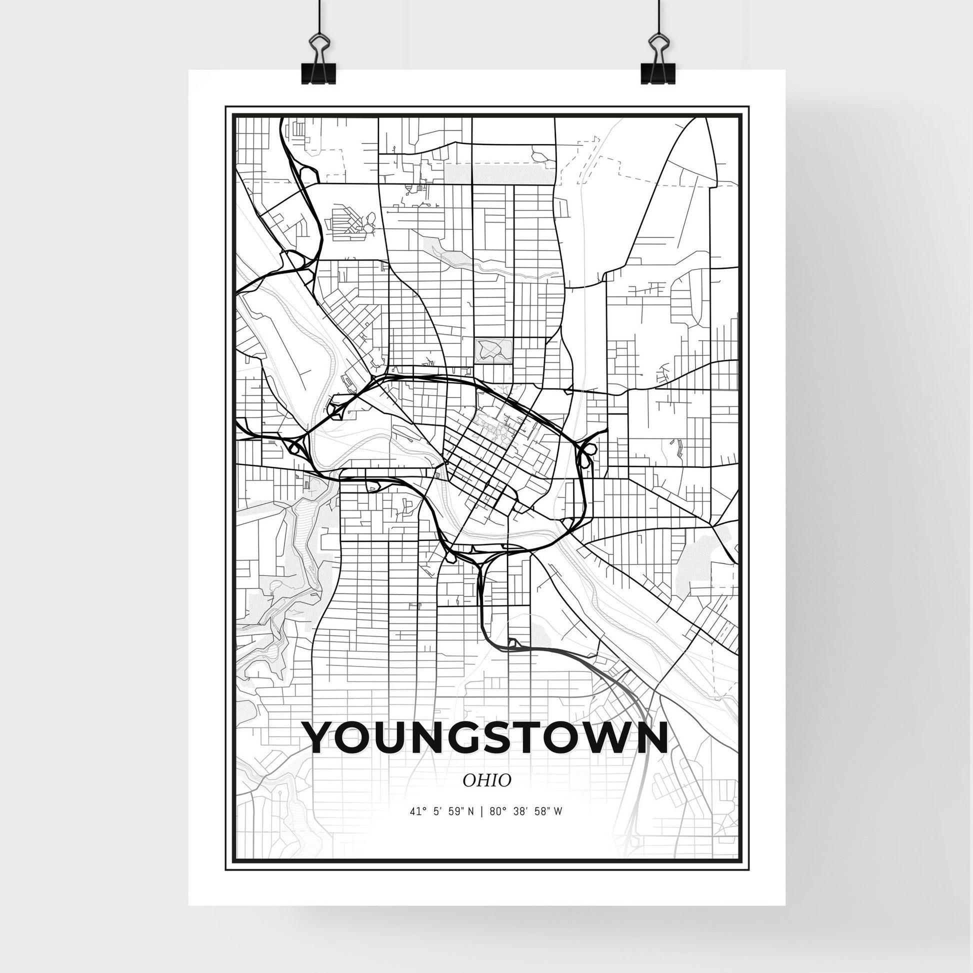 Youngstown Ohio - Premium City Map Poster