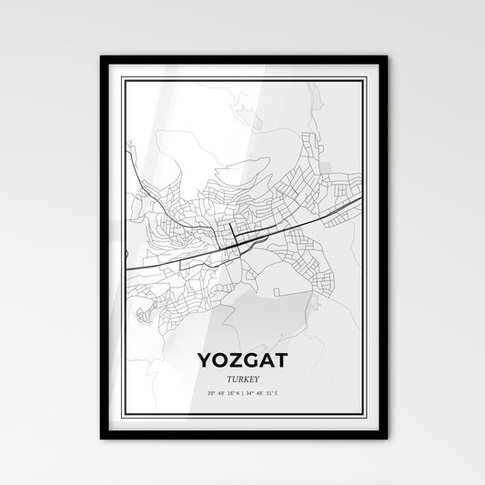 Yozgat Turkey - Scandinavian Style City Map for Modern Home Decor