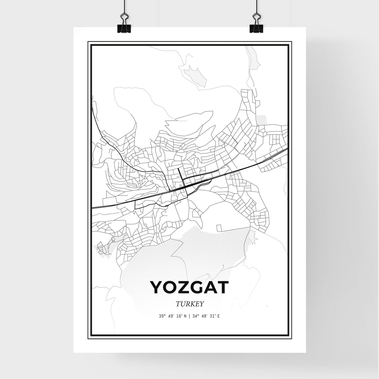 Yozgat Turkey - Premium City Map Poster