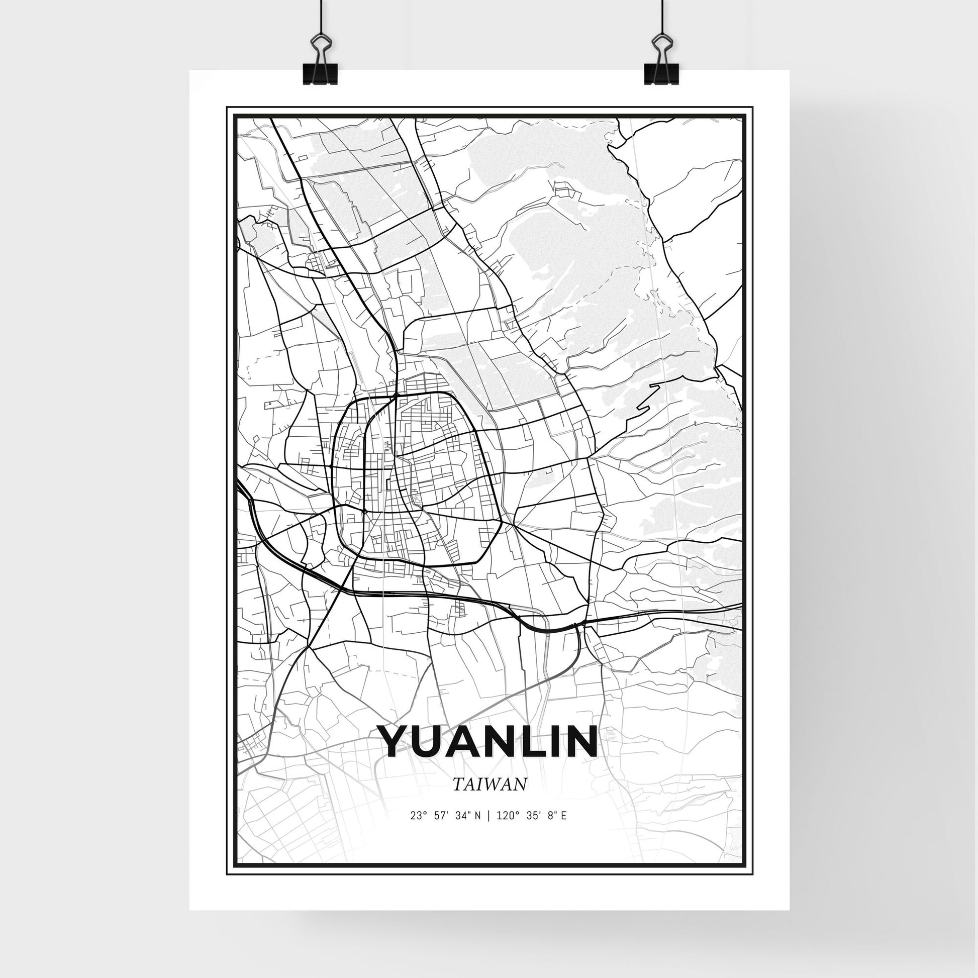 Yuanlin Taiwan - Premium City Map Poster